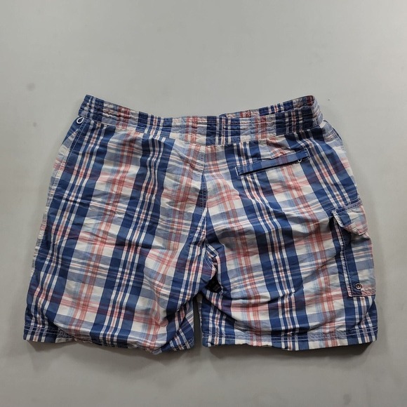 Vineyard Vines Swim Shorts Mens 34 Blue‎ Red Plaid Pockets Beach Trunks - Picture 3 of 7